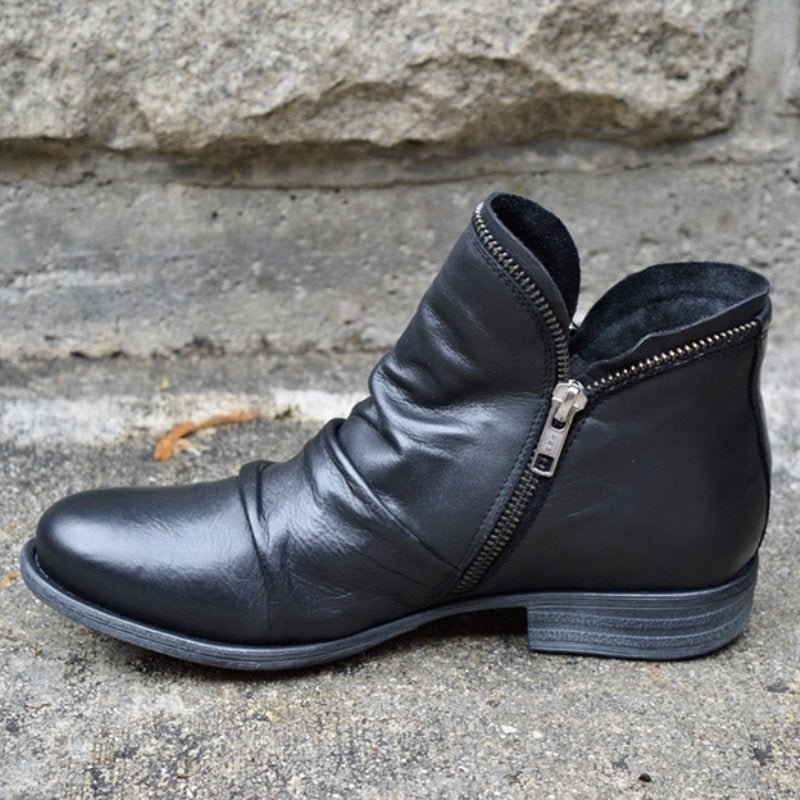 Stivali in pelle da donna Valentina - Eleganti stivaletti con cerniera, comodi e resistenti
