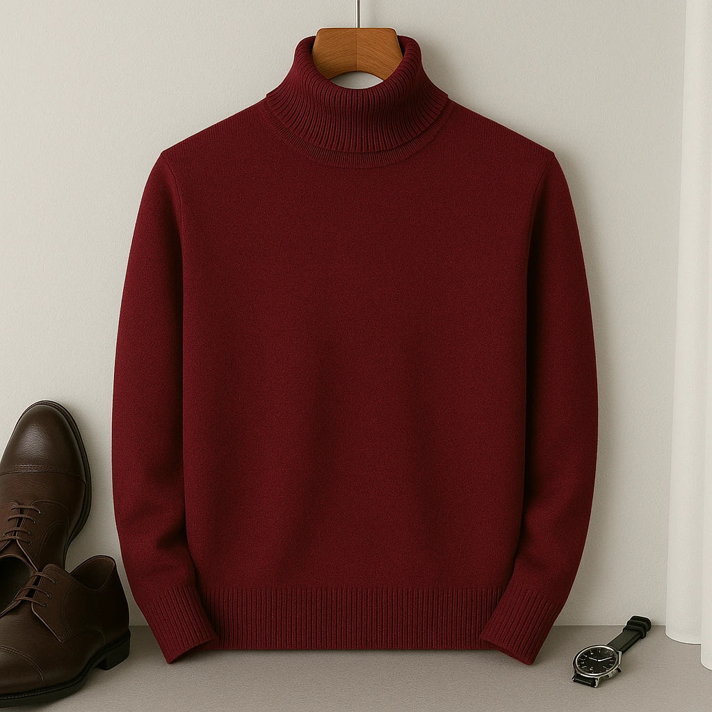 Kian Pull Homme à Col Roulé – Élégant, Chaud & Confortable en Cachemire Laine Mélangée