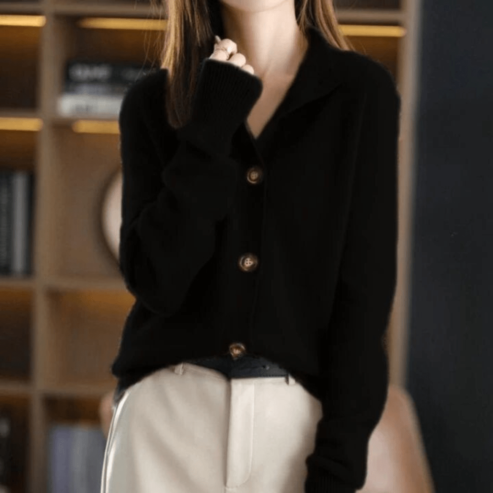 Marcy Cardigan Woman – Soft Knit with Collar, Elegant Buttoning & Comfortable Fit