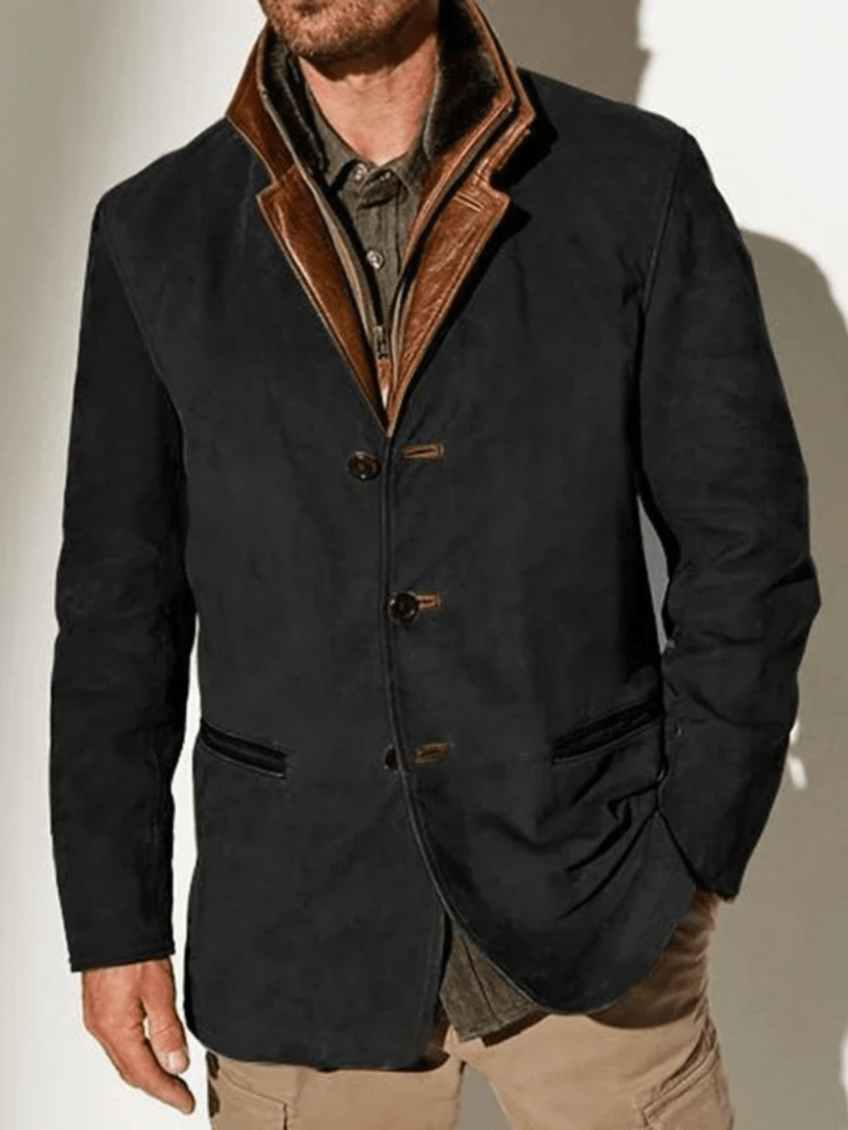 Giacca da uomo Vern: giacca in pelle vintage elegante e resistente con uno stile senza tempo