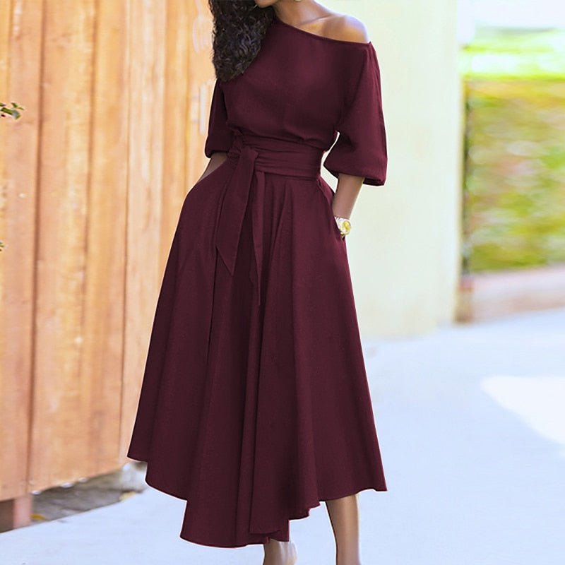 Abito elegante da donna Ella - Abito in cotone con vita aderente e stile classico versatile