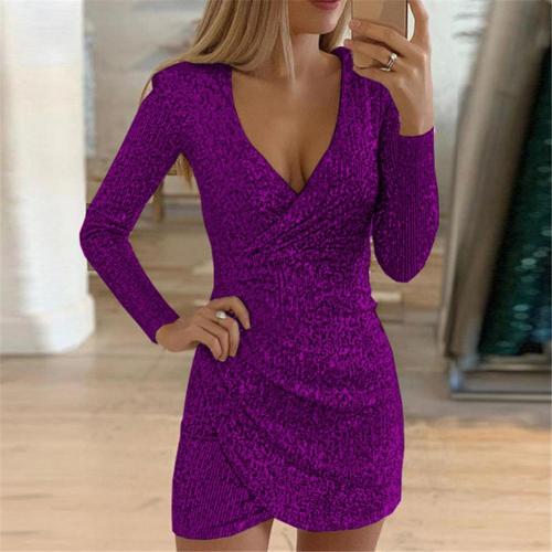 Amelia Robe Femme à Paillettes – Élégante Robe Portefeuille Brillante et Confortable pour les Occasions Festives