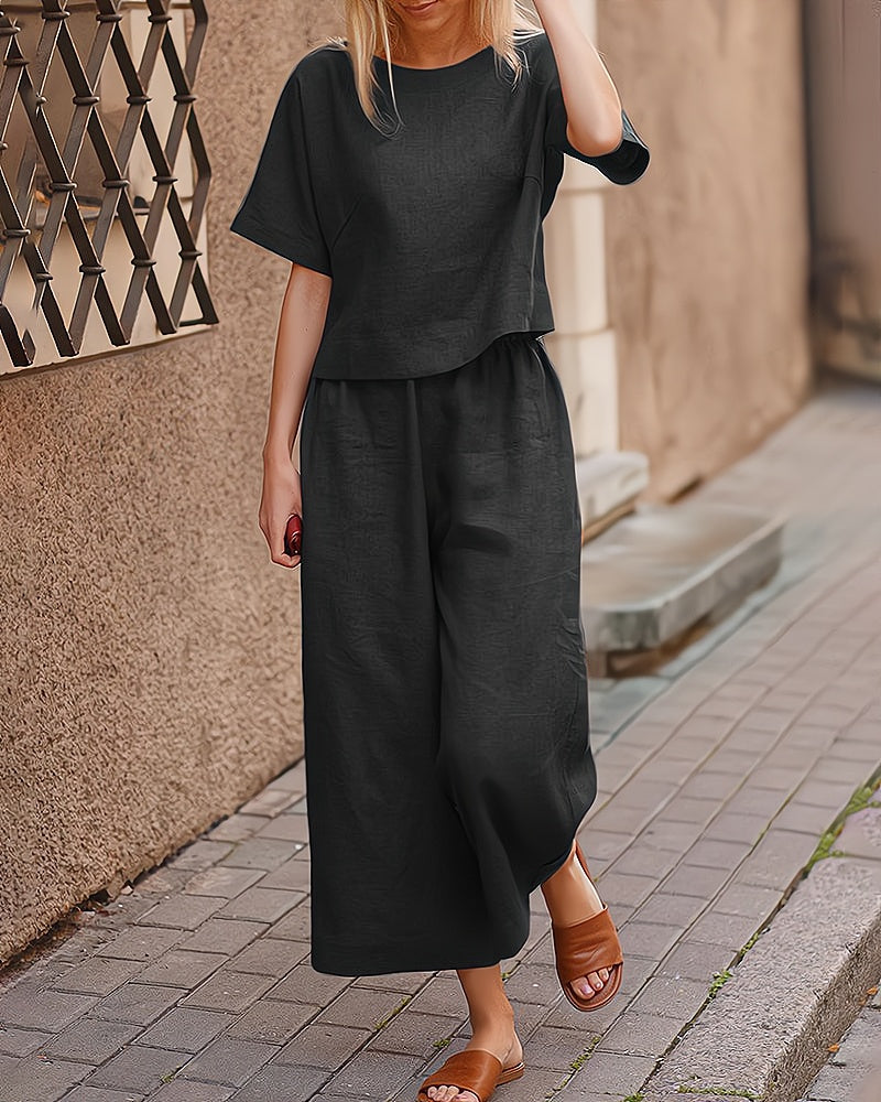 Completo da donna Fiore - Completo estivo leggero ed elegante da 2 pezzi per un'estate casual