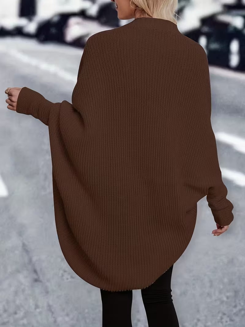 Madison Cardigan Tricoté Oversize pro ženy – Měkká zimní vrstva s volným střihem a předním rozparkem